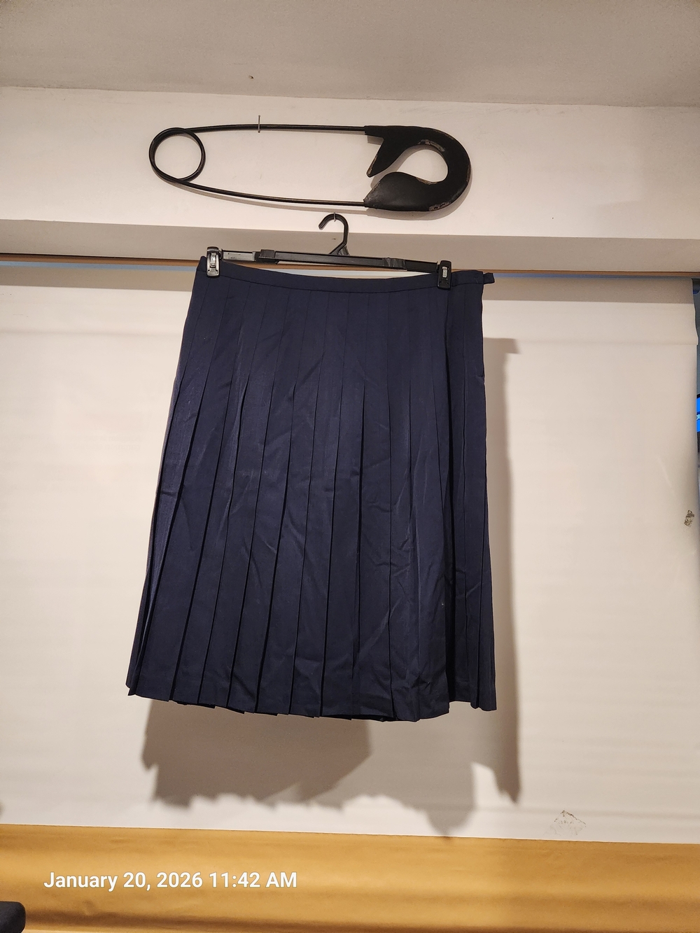 Appleseed's Navy Pleated Midi Skirt